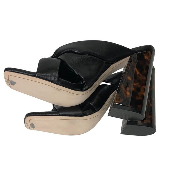 Deltan Leather Tortoise Block Heel Pump Size 6.0M NEW WITHOUT TAG - Picture 9 of 9